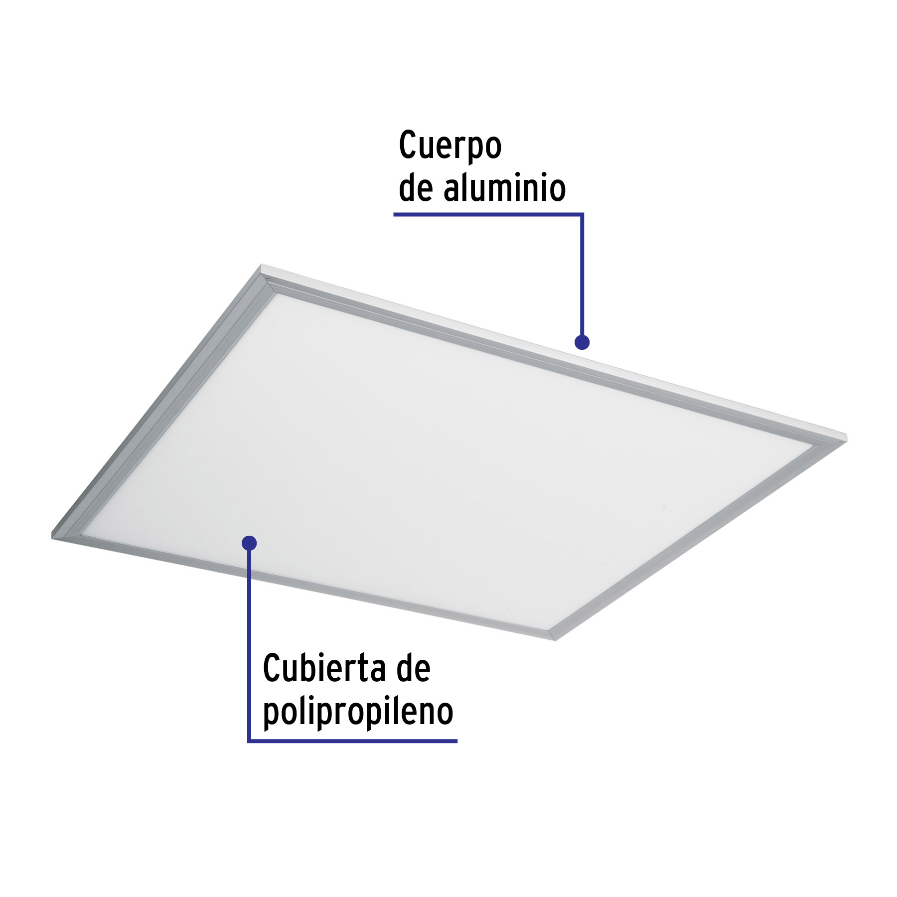 Panel LED 45W 6500K, 60x60 cm, empotrable/colgante, VOLTECK - Imagen 3