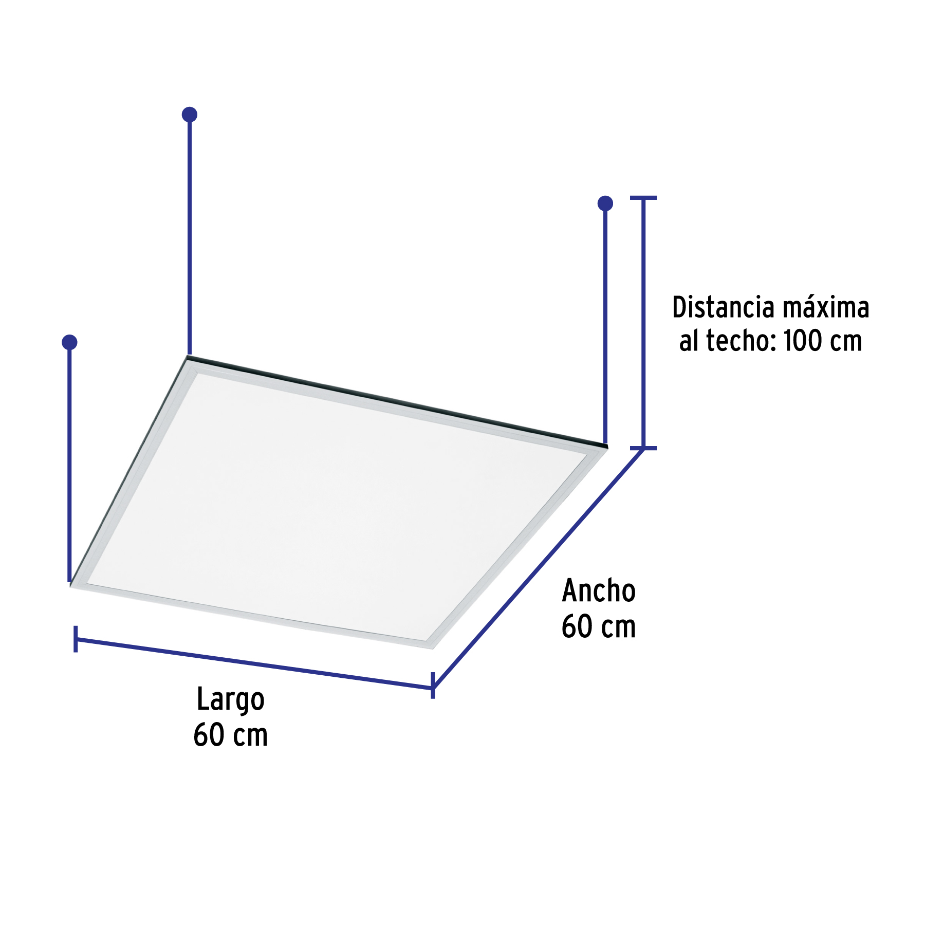 Panel LED 45W 4000K, 60x60 cm, empotrable/colgante VOLTECK - Imagen 4
