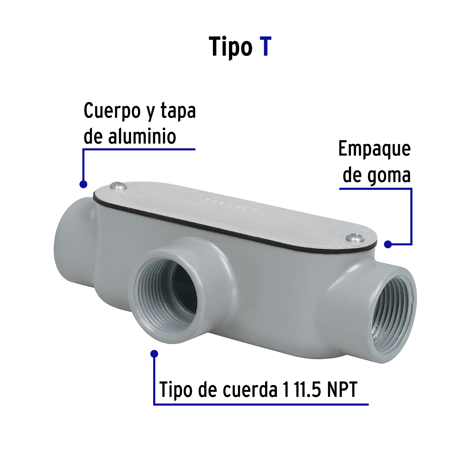 Condulet 1' conexión tipo T, VOLTECK - Imagen 3