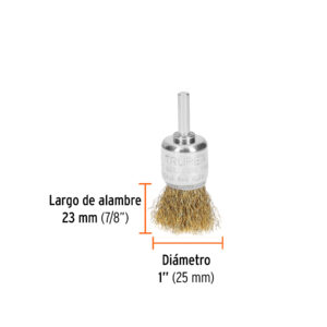 Carda tipo brocha 1' alambre grueso para taladro, TRUPER - Imagen 4