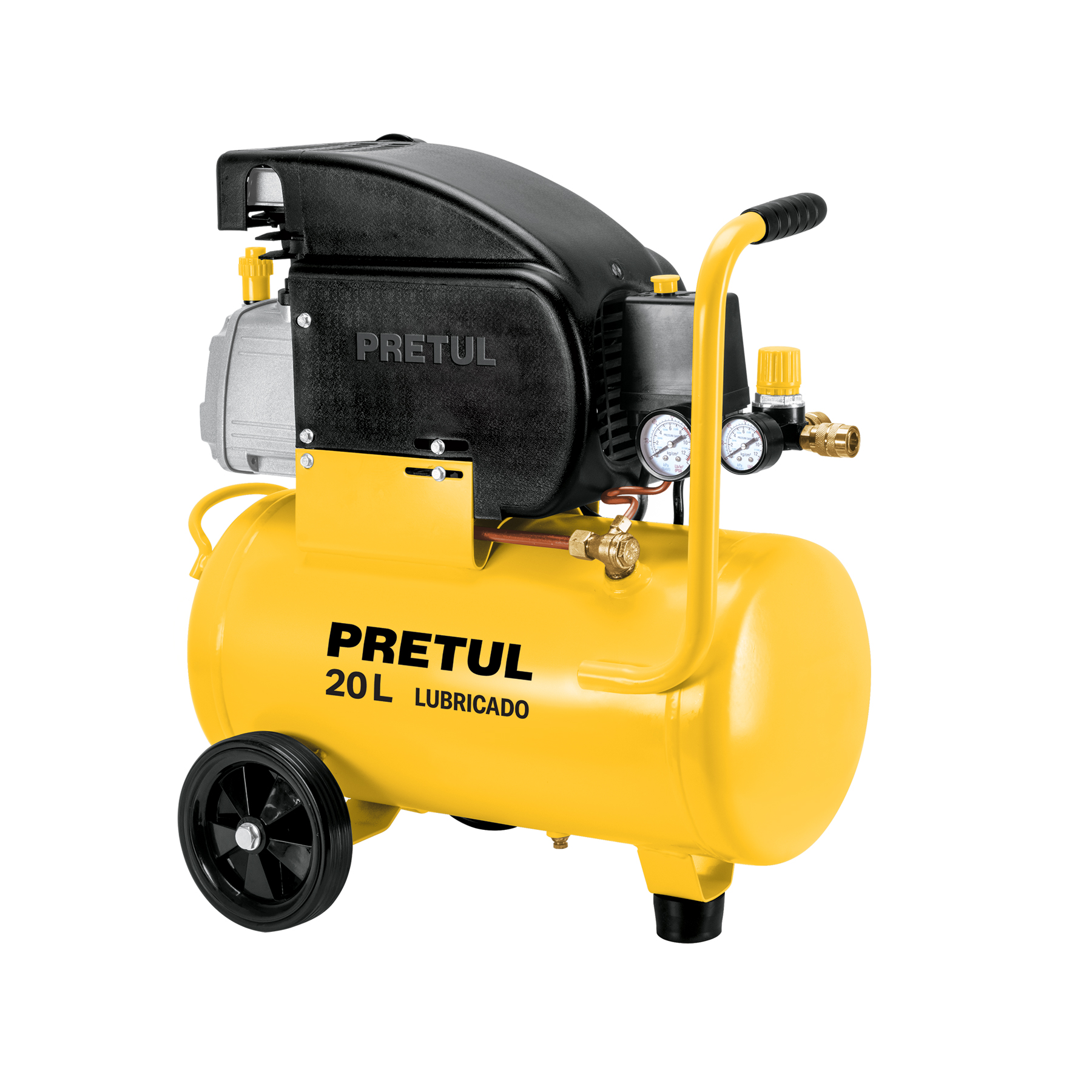 Compresor lubricado, 20L, 2-1/2HP, horizontal, 127V, PRETUL - Imagen 2