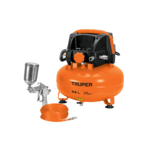 Alternative view of Kit compresor libre de aceite 24L, manguera y pistola,TRUPER