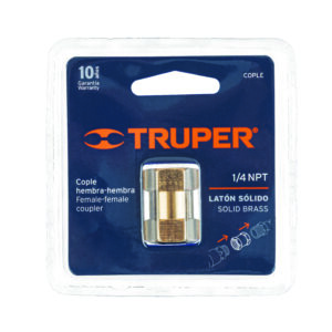 Cople de latón, hembra-hembra, cuerda 1/4' NPT, TRUPER - Imagen 4