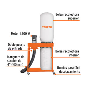 Colector de polvo 2 HP, TRUPER - Imagen 3
