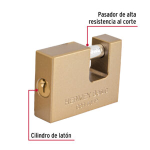 Candado antipalanca 60 mm cuerpo de hierro, HERMEX BASIC - Imagen 6