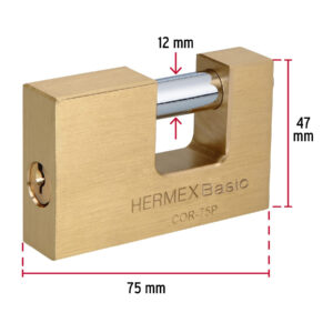 Candado antipalanca 75 mm cuerpo de latón, HERMEX BASIC - Imagen 5