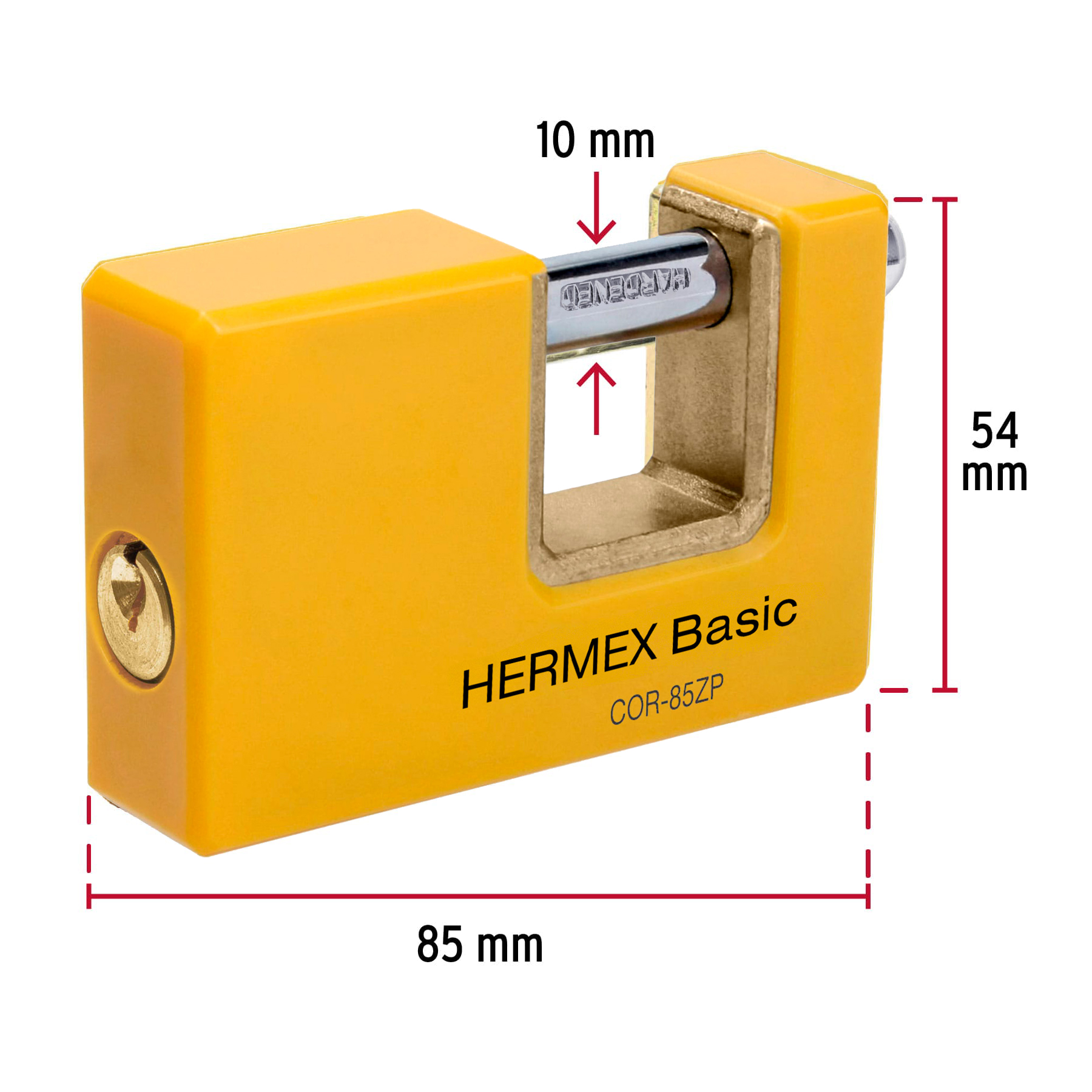 Candado antipalanca 85 mm cuerpo metálico, HERMEX BASIC - Imagen 5