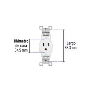 Contacto sencillo, 2 polos 3 hilos, Standard, blanco - Imagen 3