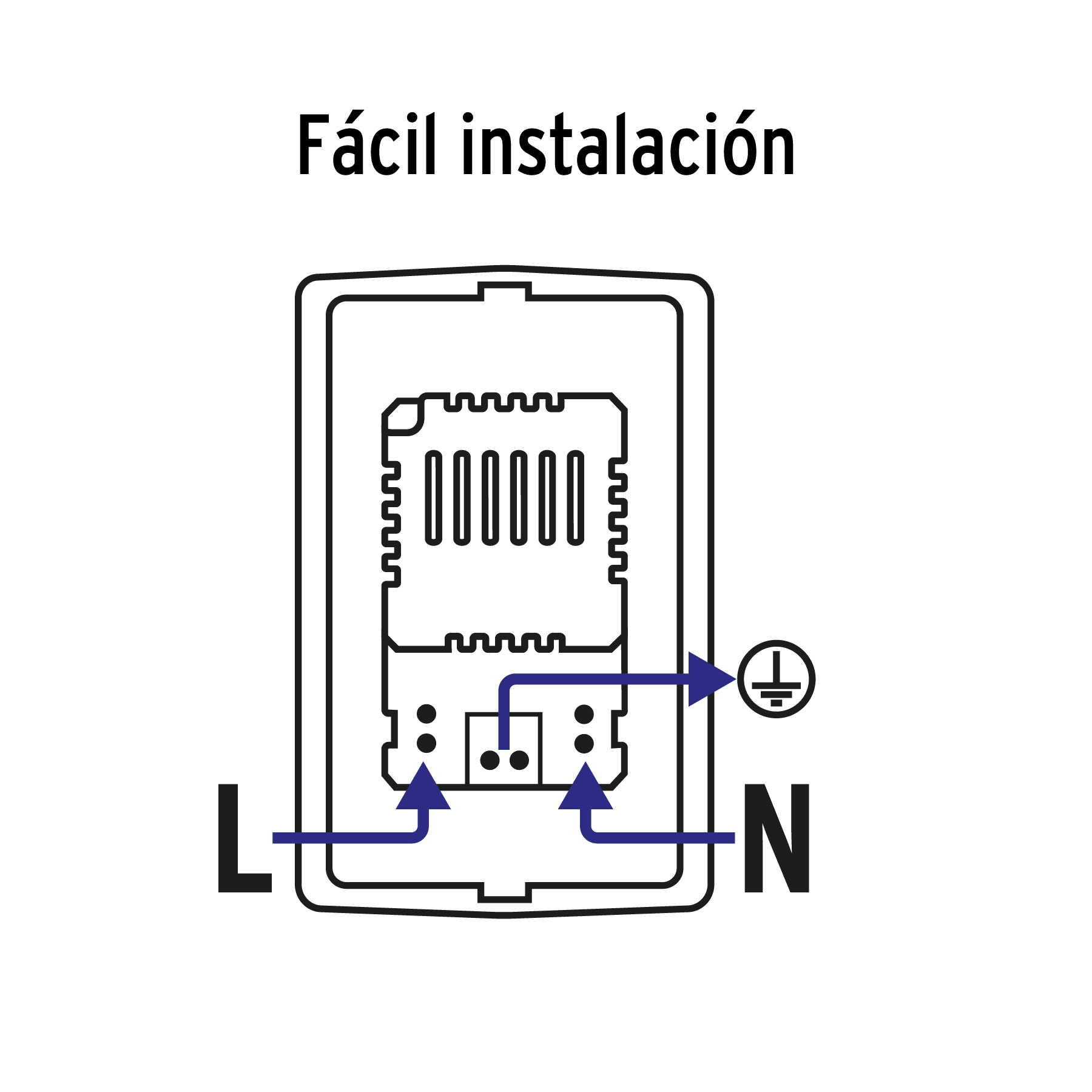 Contacto aterrizado + 2 puertos USB, negro, línea Italiana - Imagen 5