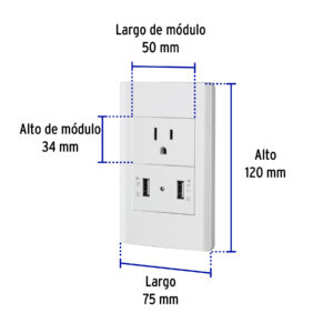 Placa armada blanca contacto y 2 puertos USB 1.5 mód, Lisboa - Imagen 4