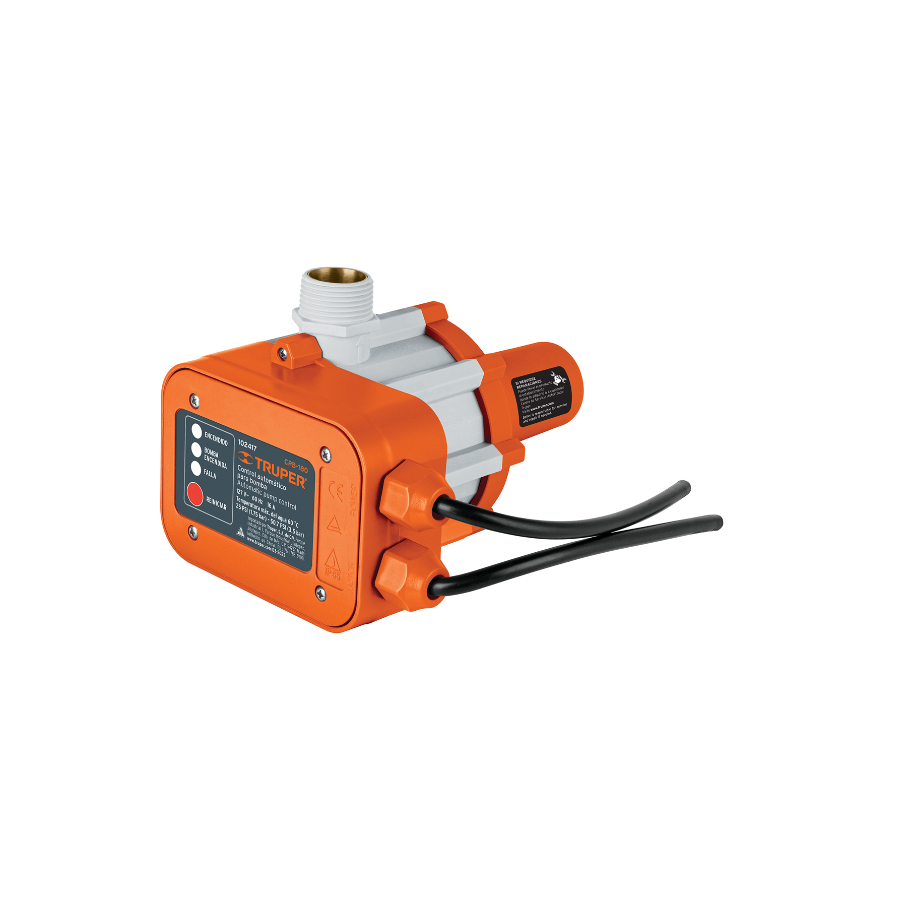 Control automático de presión de bombas para agua, 180° - Imagen 2