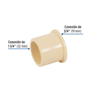 Reducción bushing de CPVC 1-1/4' x 3/4', FOSET - Imagen 3