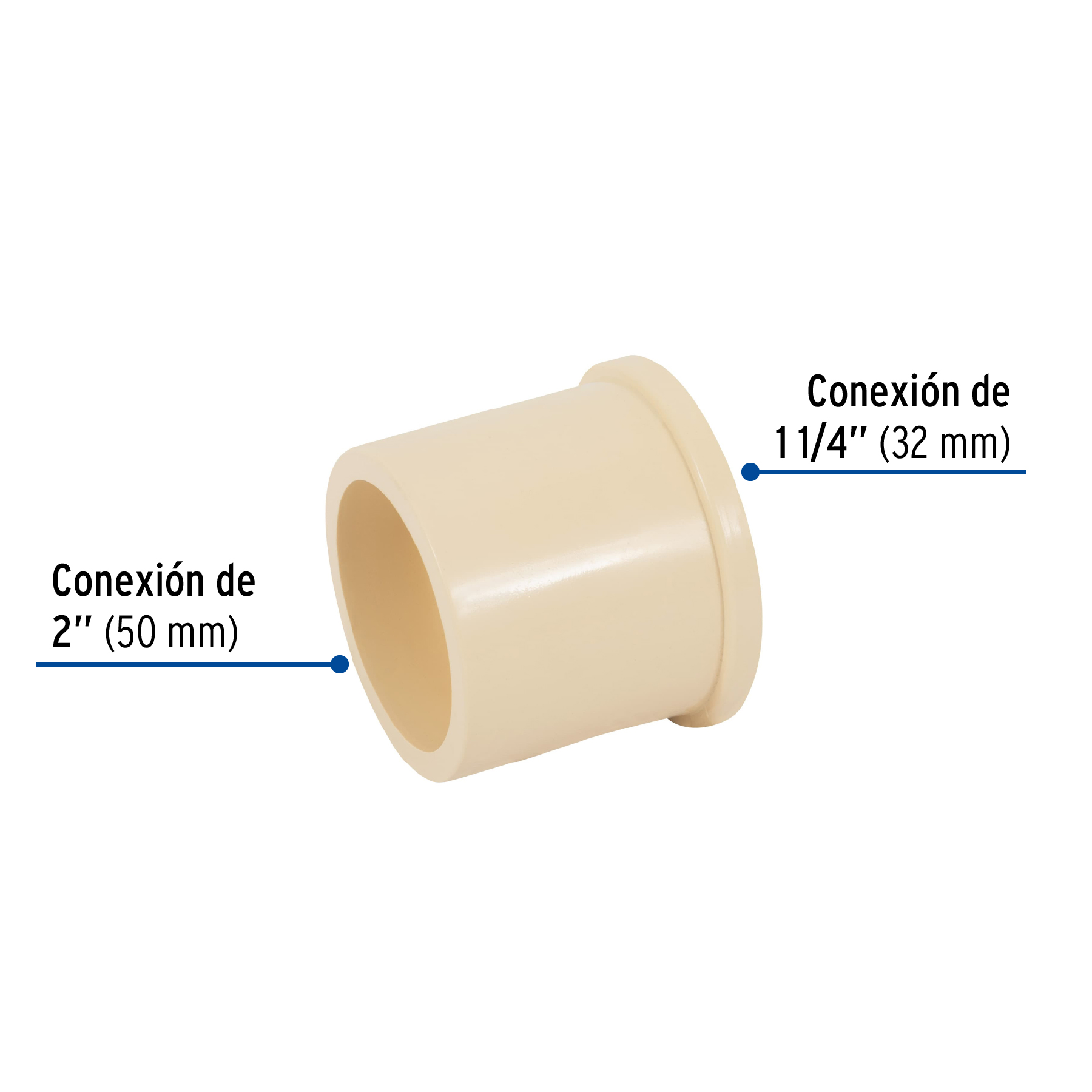 Reducción bushing de CPVC 2' x 1-1/4', FOSET - Imagen 3