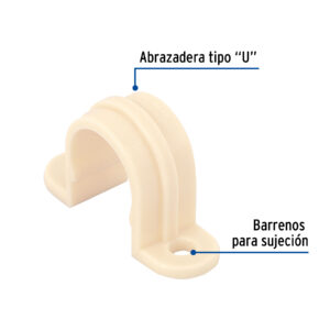 Abrazadera tipo 'U' de CPVC de 1/2', FOSET - Imagen 3