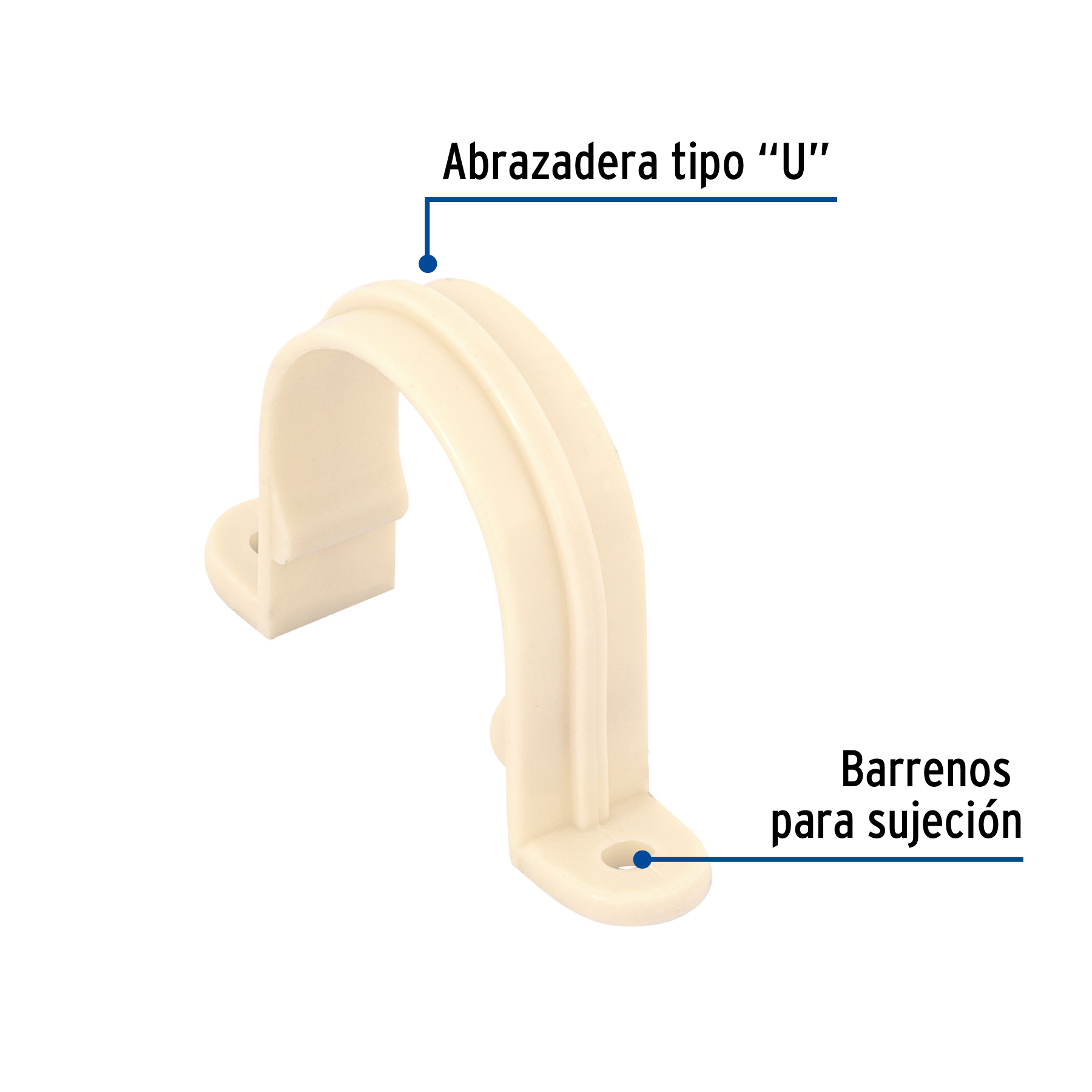 Abrazadera tipo 'U' de CPVC de 1', FOSET - Imagen 3