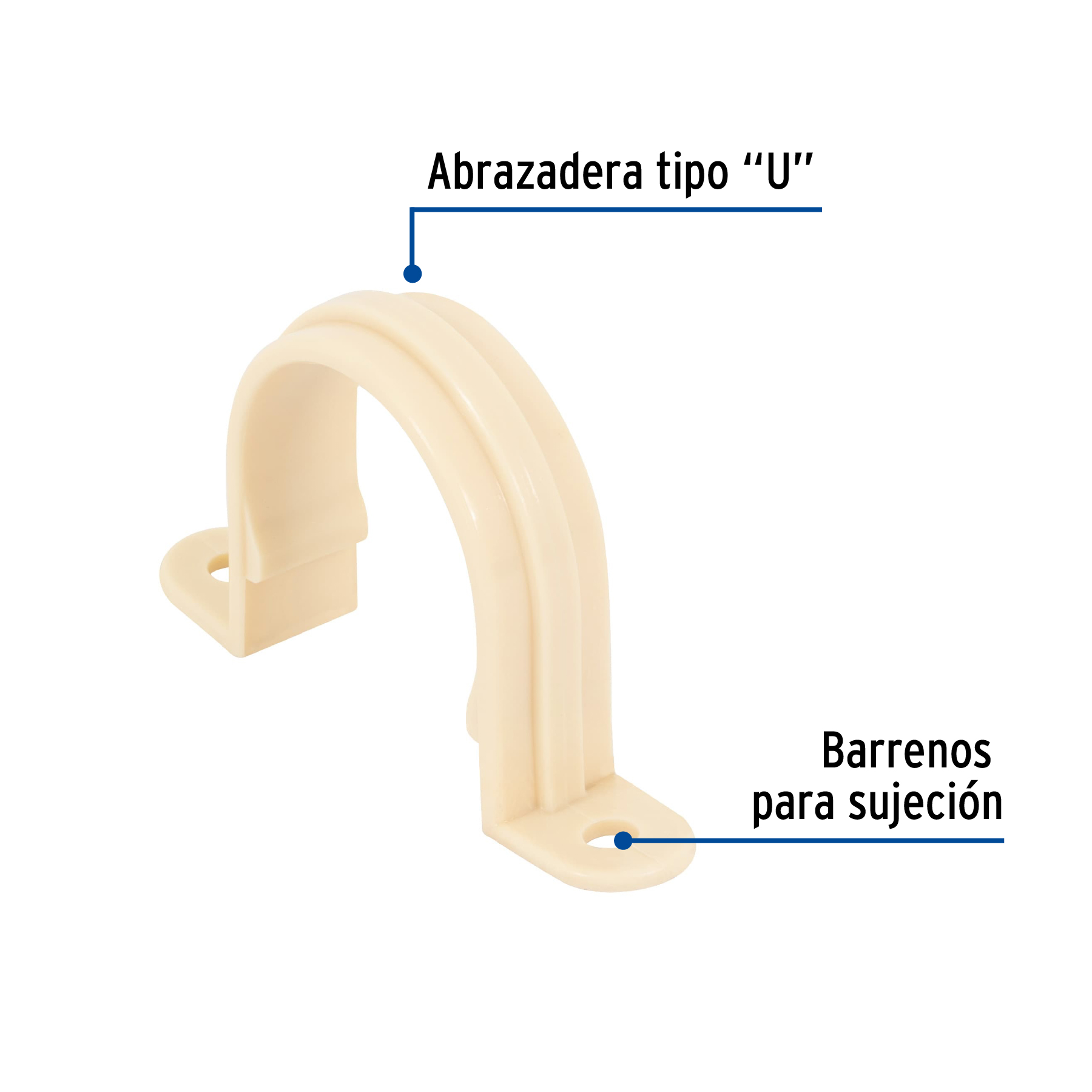 Abrazadera tipo 'U' de CPVC de 1-1/4', FOSET - Imagen 3