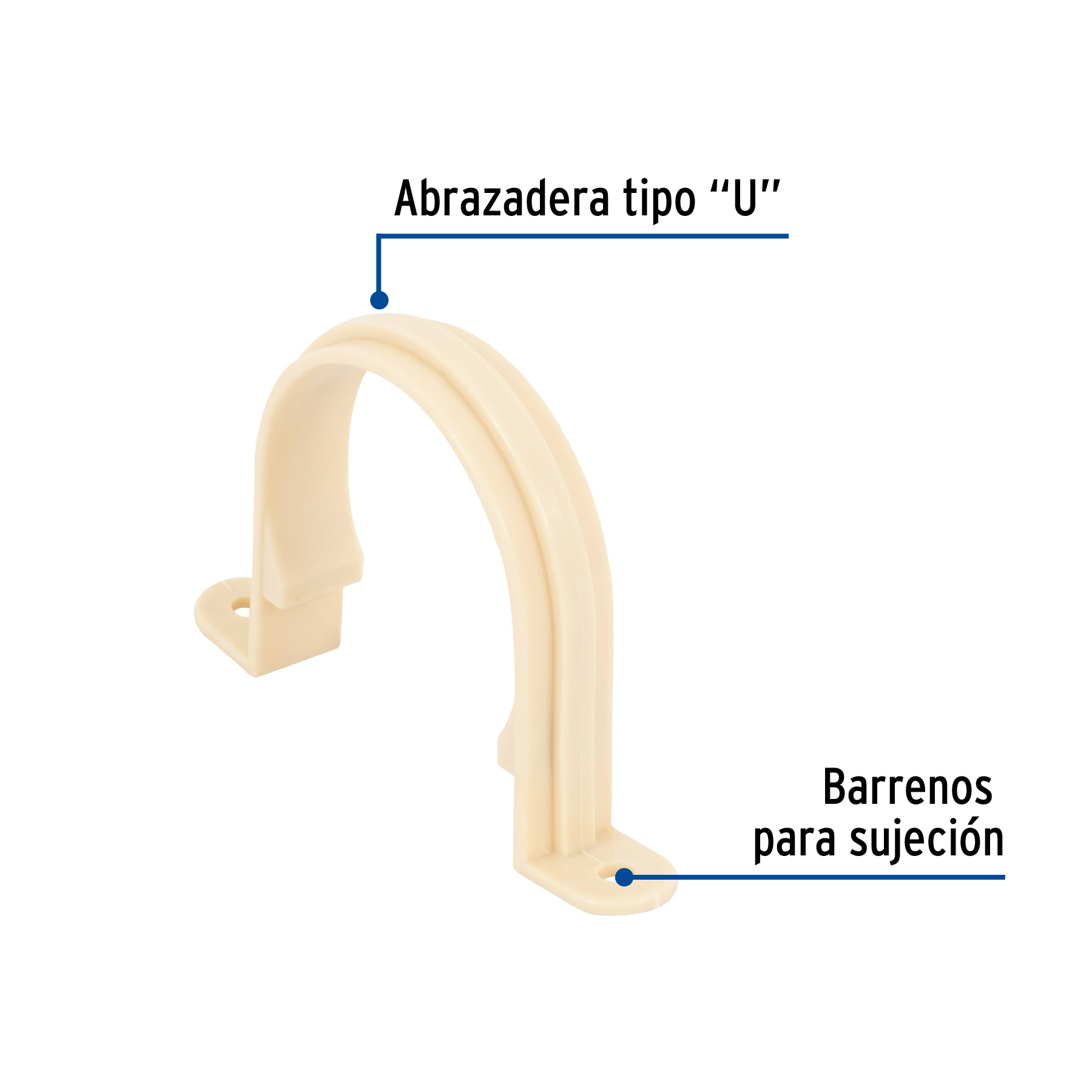 Abrazadera tipo 'U' de CPVC de 2', FOSET - Imagen 3