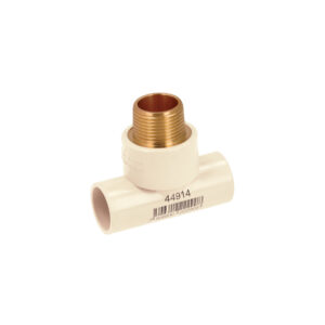 Alternative view of Tee de CPVC 3/4' rosca central macho inserto latón, FOSET