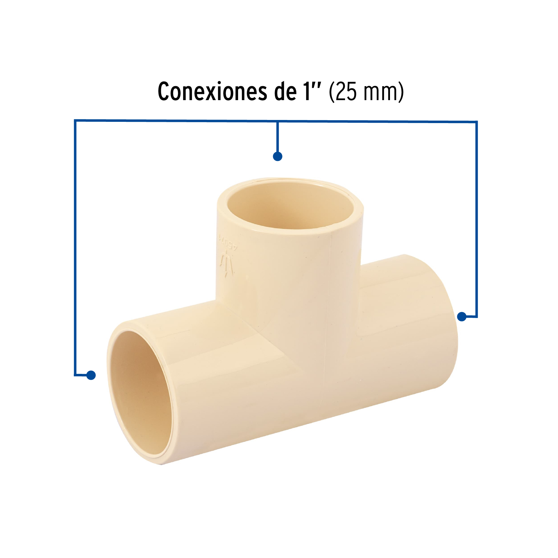 Tee sencilla de CPVC de 1', FOSET - Imagen 3