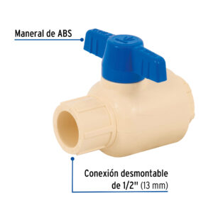 Válvula de esfera desmontable de CPVC de 1/2', FOSET - Imagen 3