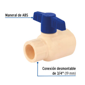 Válvula de esfera desmontable de CPVC de 3/4', FOSET - Imagen 3