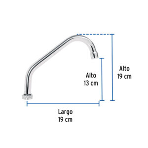 Cuello corto para mezcladora de fregadero, cromo, BASIC - Imagen 4