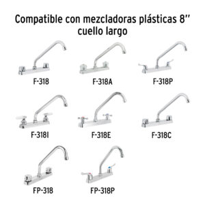 Cuello largo para mezcladora de fregadero, cromo, BASIC - Imagen 5