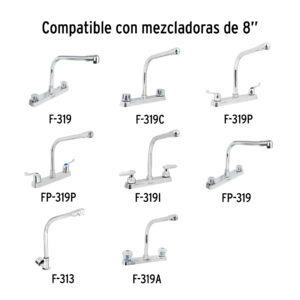 Cuello tipo cobra para mezcladora de fregadero, cromo, BASIC - Imagen 5