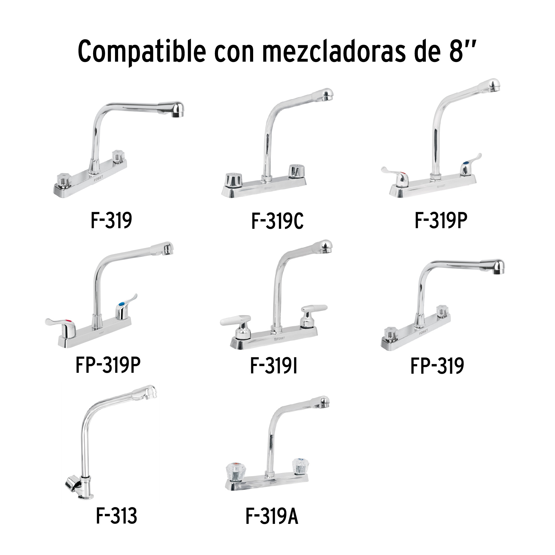 Cuello tipo cobra para mezcladora de fregadero, cromo, BASIC - Imagen 5