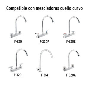 Cuello alto/curvo para mezcladora de fregadero, cromo, BASIC - Imagen 5