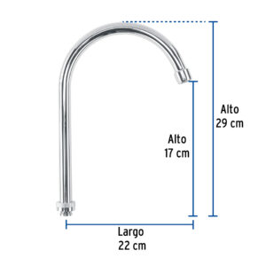 Cuello alto/curvo para mezcladora de fregadero, cromo, BASIC - Imagen 4