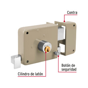 Cerradura sobreponer der clásica, llave tradicional, blíster - Imagen 6
