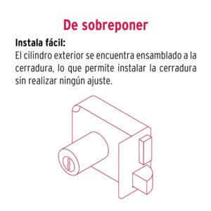 Cerradura sobreponer der instala-fácil, tradicional, blíster - Imagen 4