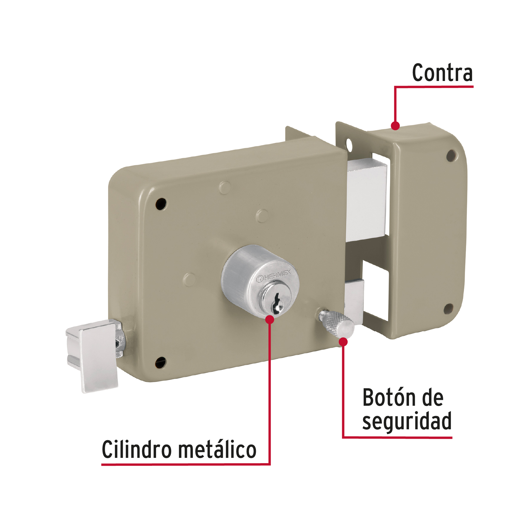 Cerradura sobreponer der instala-fácil, blíster, BASIC - Imagen 6