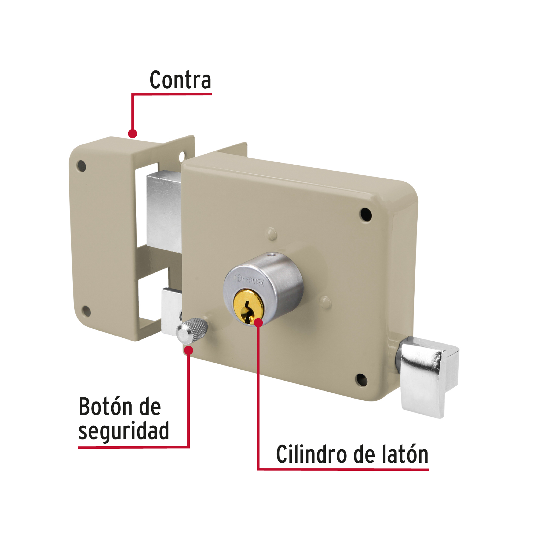 Cerradura sobreponer izq instala-fácil, tradicional, caja - Imagen 6
