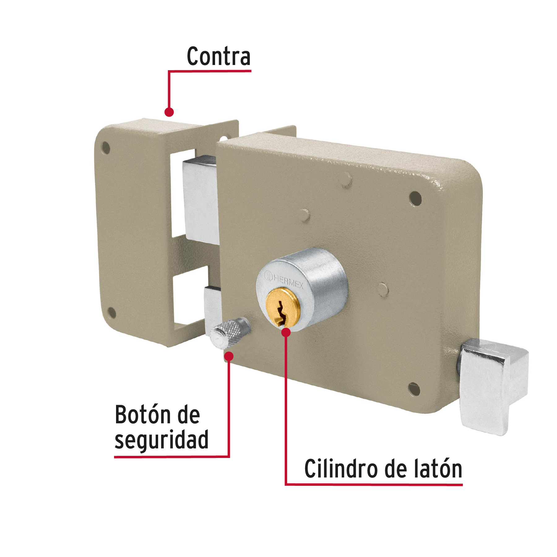 Cerradura sobreponer izq instala-fácil, tradicional, blíster - Imagen 6