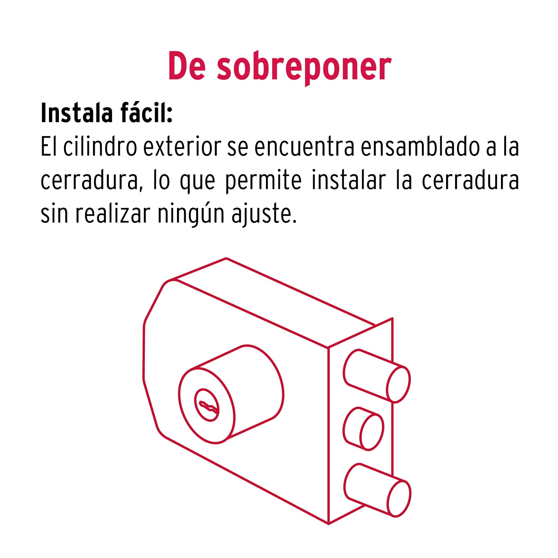 Cerradura sobreponer 2 barras instala-fácil, llave puntos - Imagen 5
