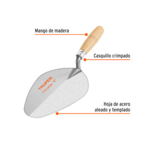 Cuchara para albañil 9' forjada tipo Guadalajara, TRUPER - Imagen 3