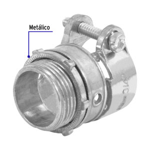 Conector recto 3/4' para tubo flexible metálico, VOLTECK - Imagen 3