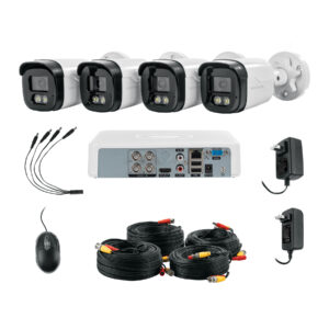 Kit video vigilancia, 4 canales, 4 cámaras, 5MP, Disco 1TB