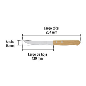 Cuchillo con sierra para asado 5' mango de madera, PRETUL - Imagen 4