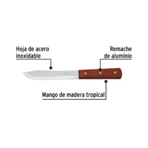 Cuchillo cebollero 6' mango de madera, PRETUL - Imagen 3