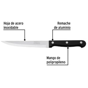 Cuchillo liso para asado 5' mango de plástico, PRETUL - Imagen 3