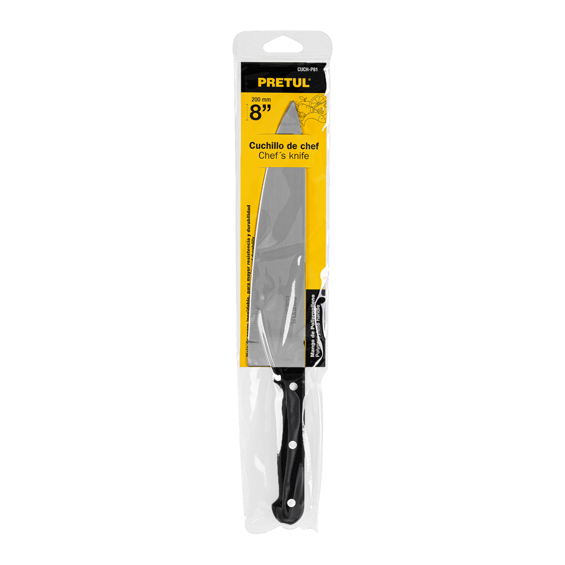 Cuchillo de chef 8' mango de polipropileno, PRETUL - Imagen 5