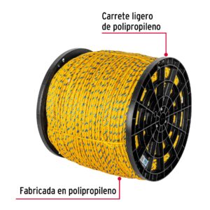 Kilo de cuerda amarilla de polipropileno 6mm, carrete 20kg - Imagen 3
