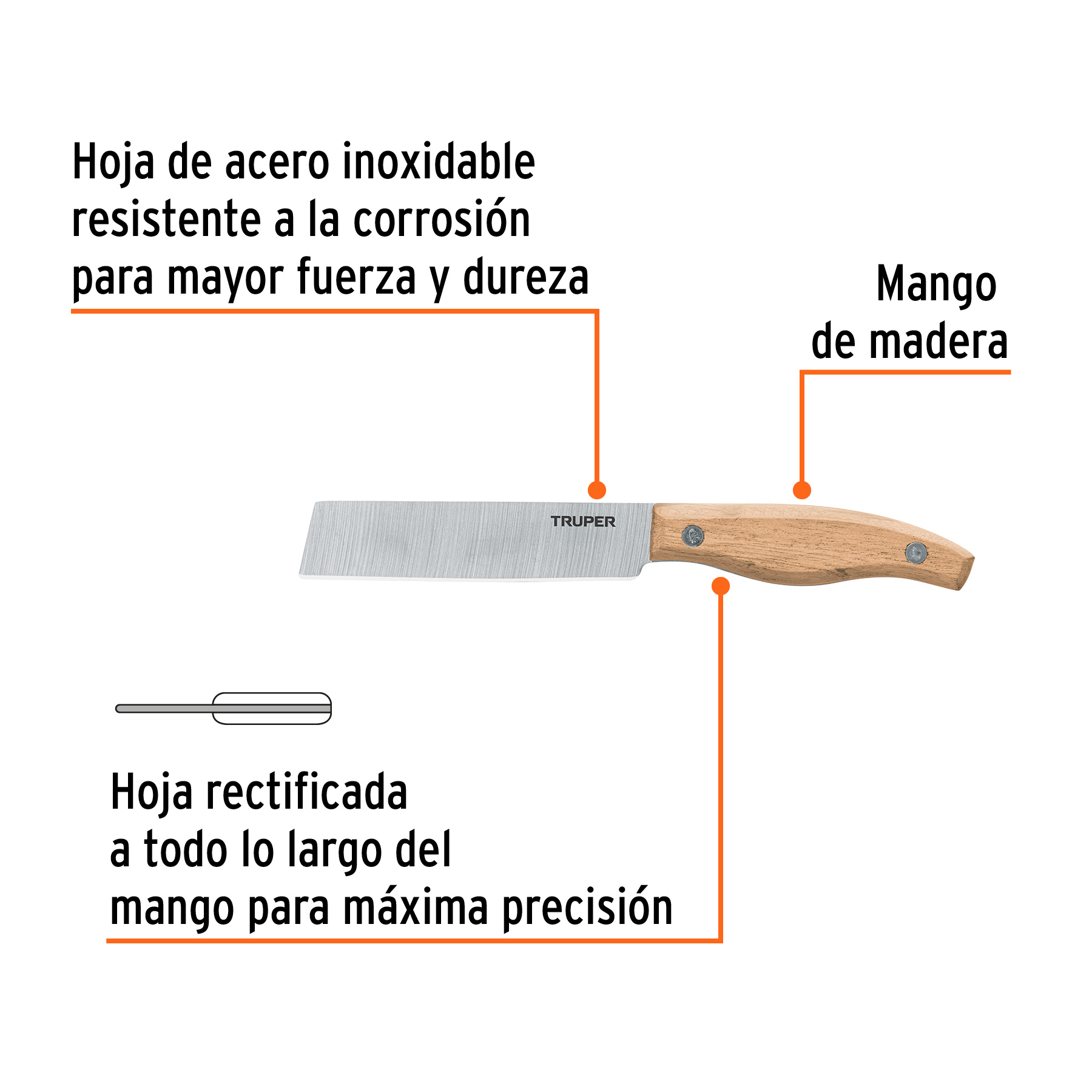 Cuchillo 7-1/2' para electricista, TRUPER - Imagen 3