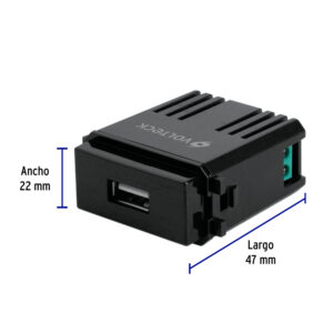 Módulo USB, línea Italiana, color negro, VOLTECK - Imagen 4