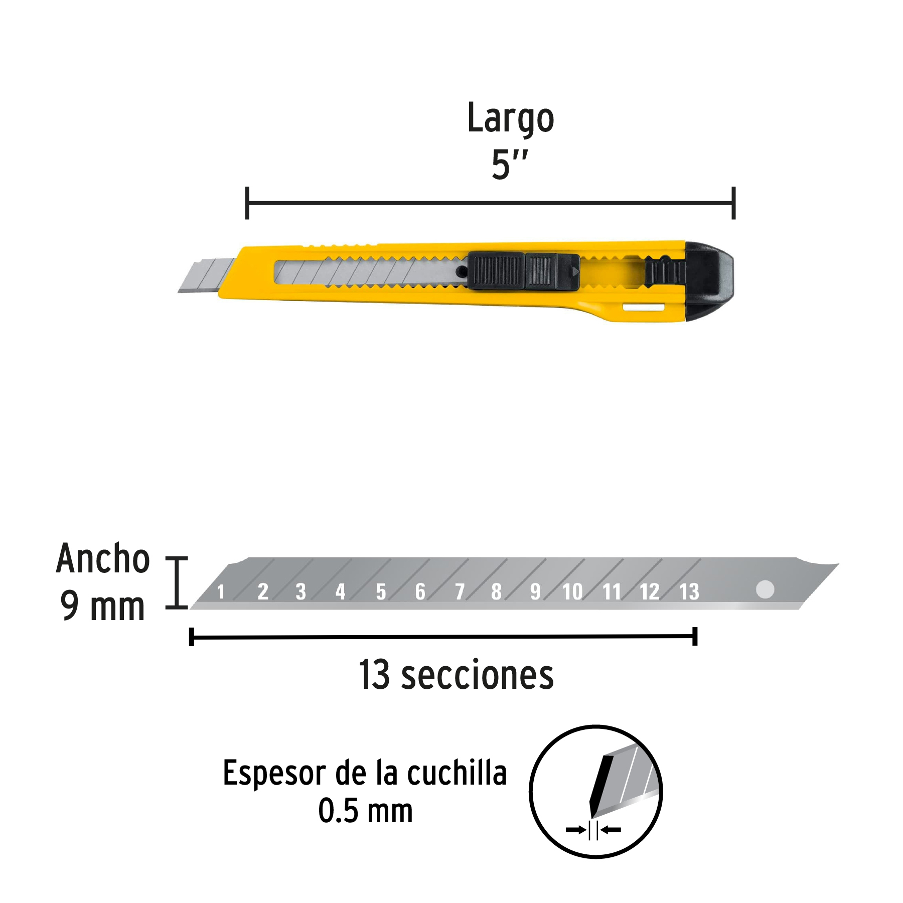 Cutter 9 mm plástico, PRETUL - Imagen 3