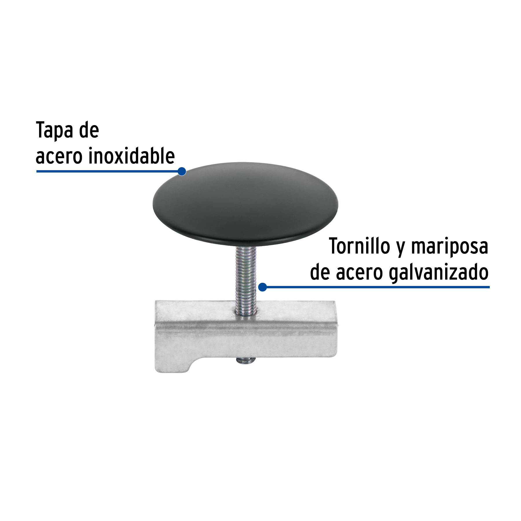 Cubretaladro de acero inoxidable 1-3/4' negro, FOSET - Imagen 3