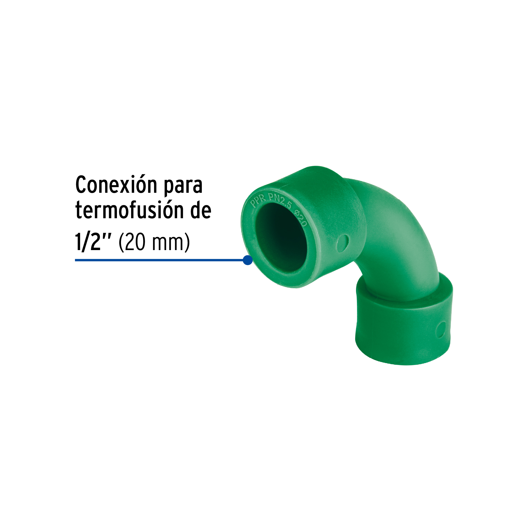Curva 90° de PPR, 1/2' (20mm), FOSET - Imagen 3